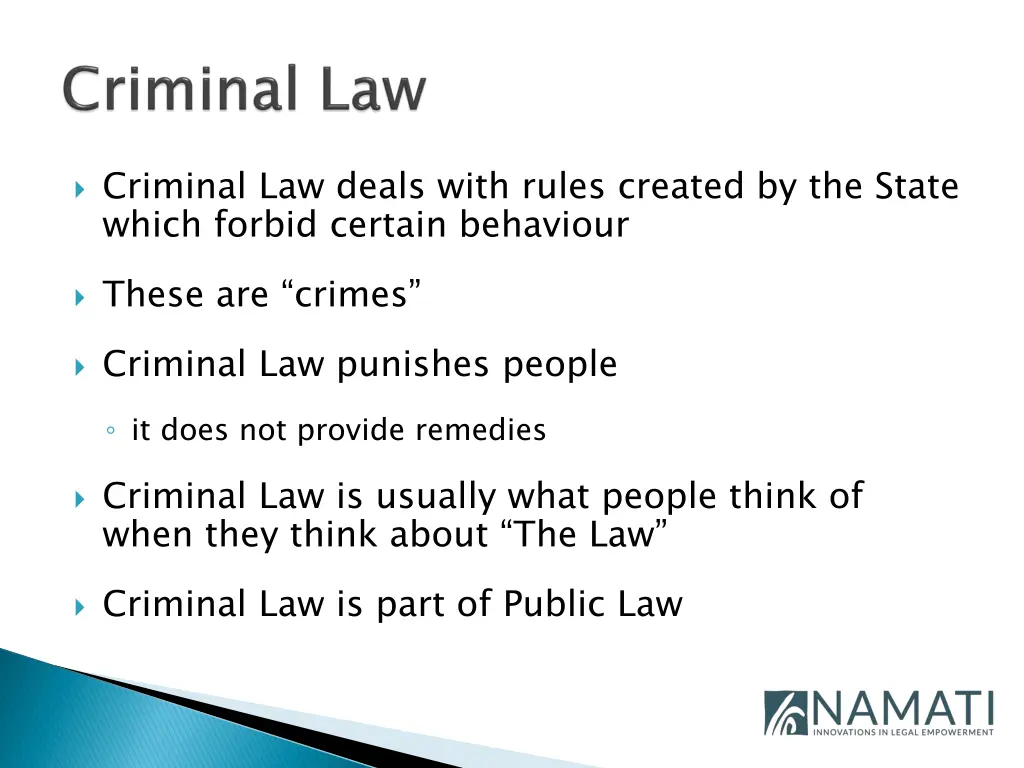 criminal law deals with rules created