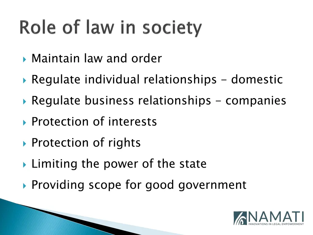 maintain law and order regulate individual