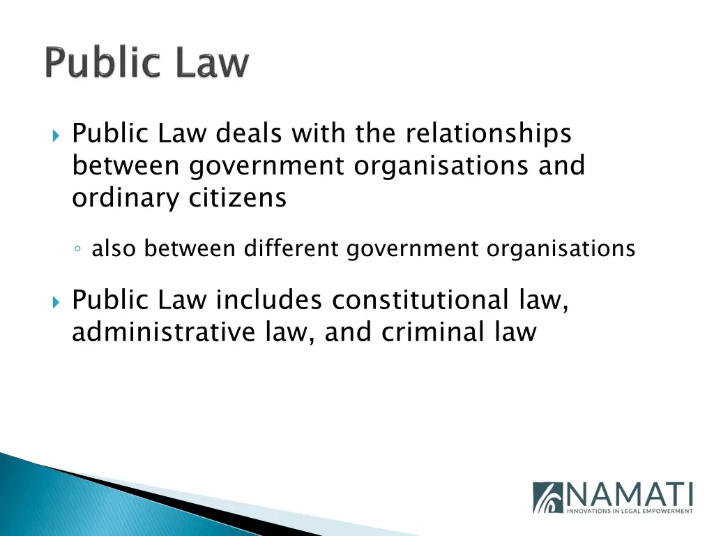 public law deals with the relationships between