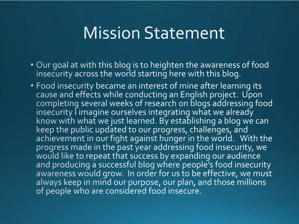mission statement