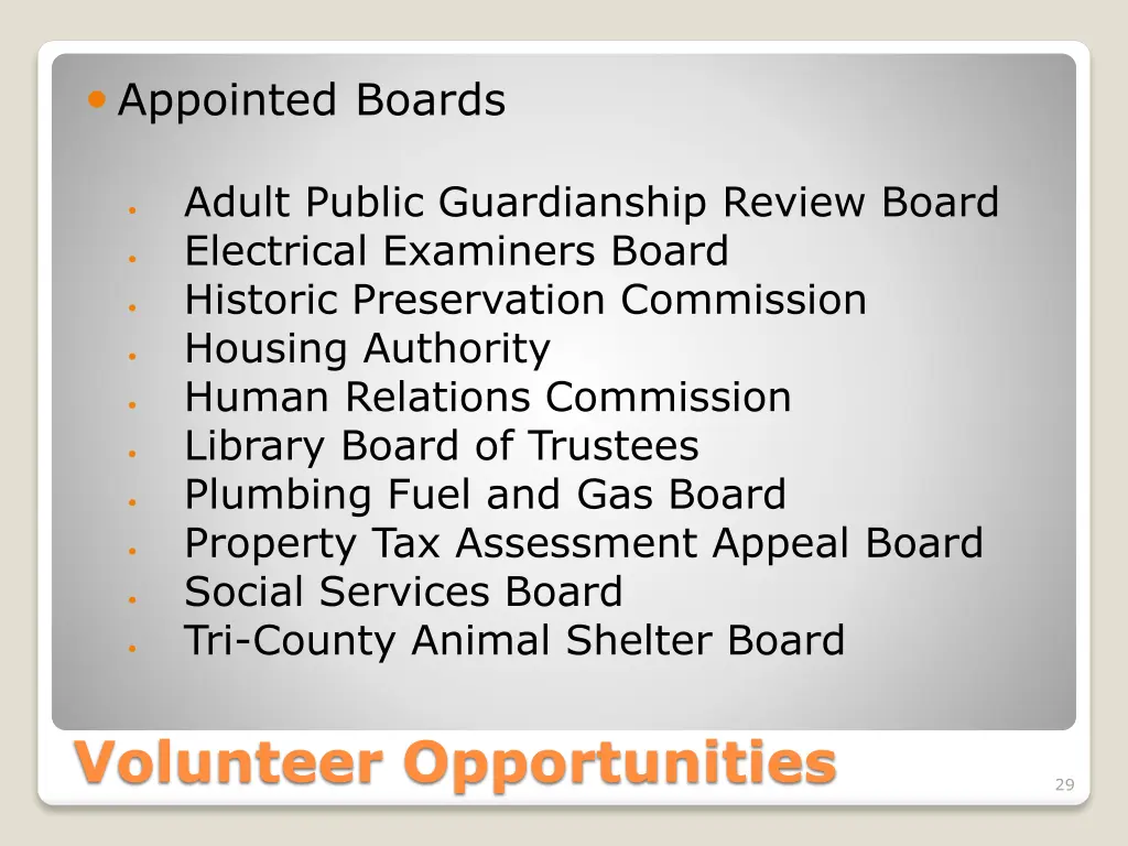 appointed boards