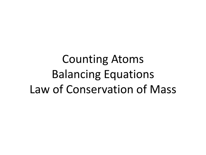 counting atoms balancing equations