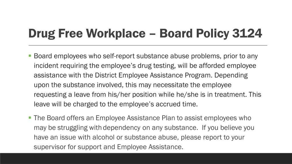 drug free workplace board policy 3124 1