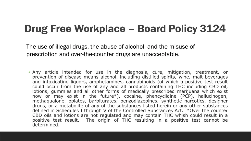 drug free workplace board policy 3124