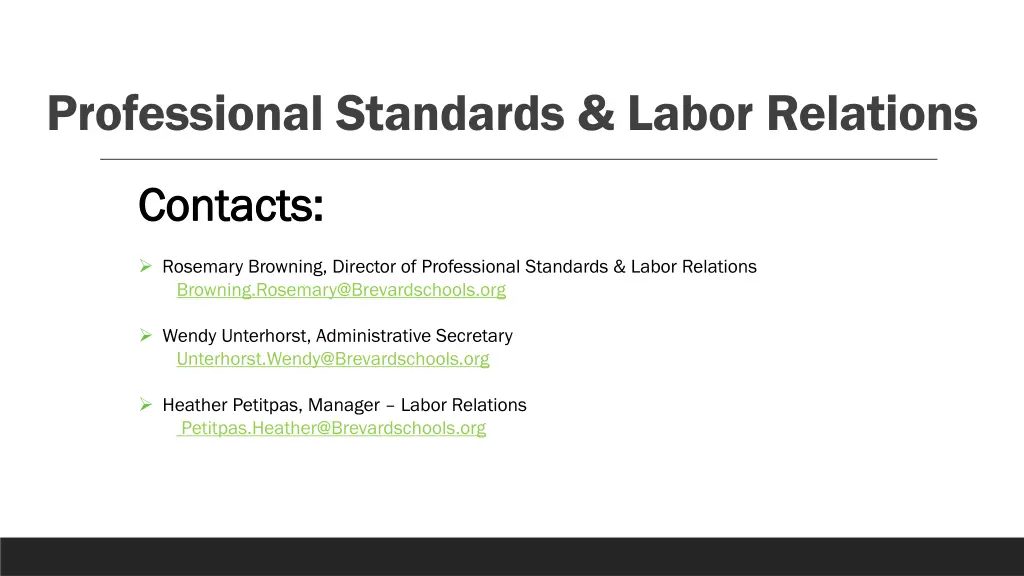 professional standards labor relations