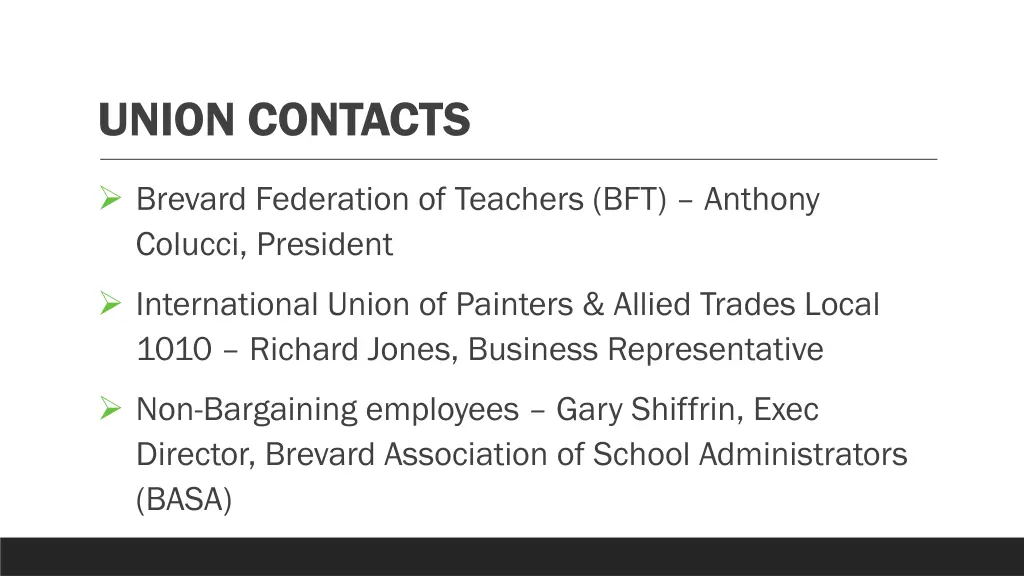union contacts
