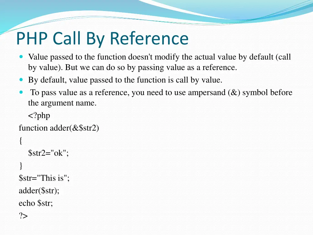 php call by reference value passed