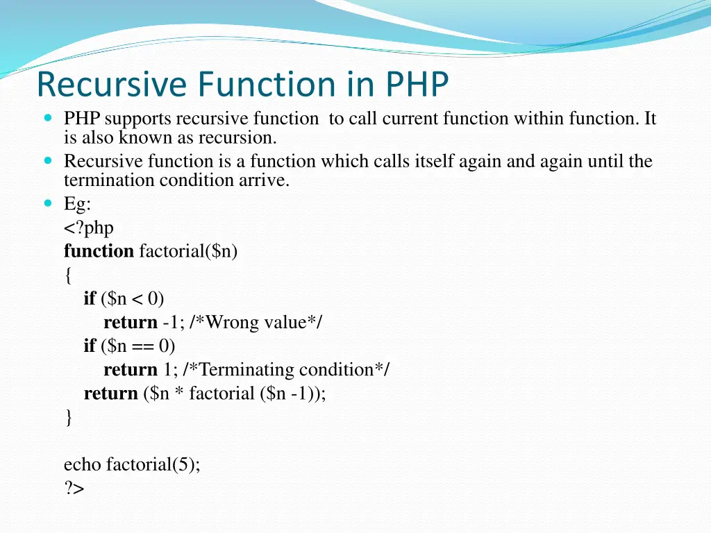 recursive function in php php supports recursive