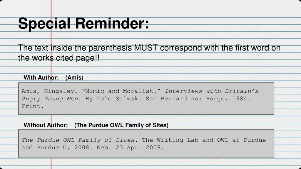 special reminder