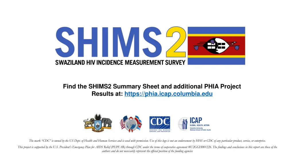 find the shims2 summary sheet and additional phia