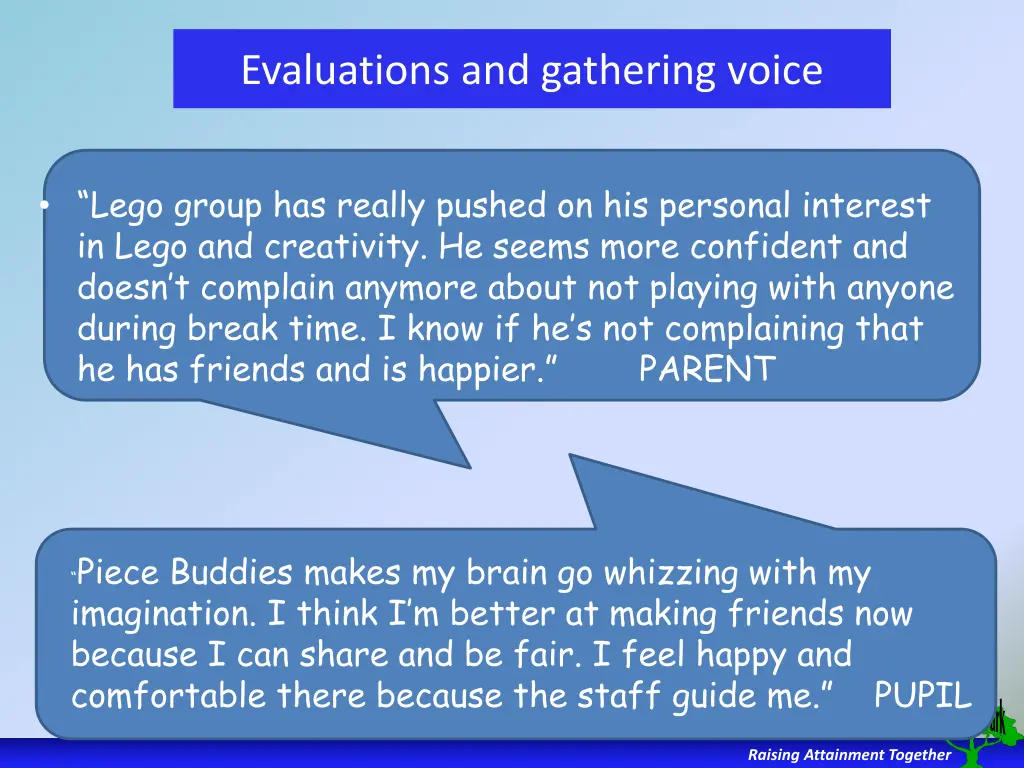 evaluations and gathering voice