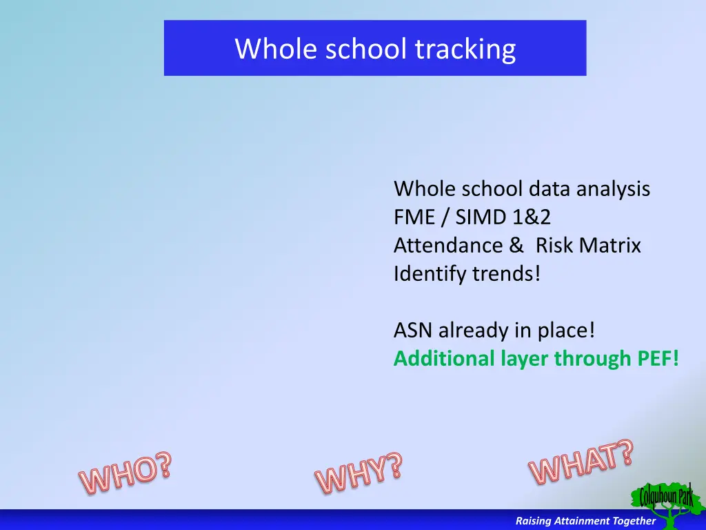whole school tracking