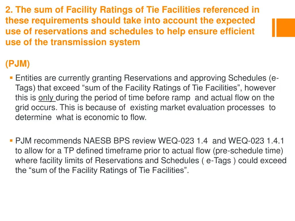 2 the sum of facility ratings of tie facilities