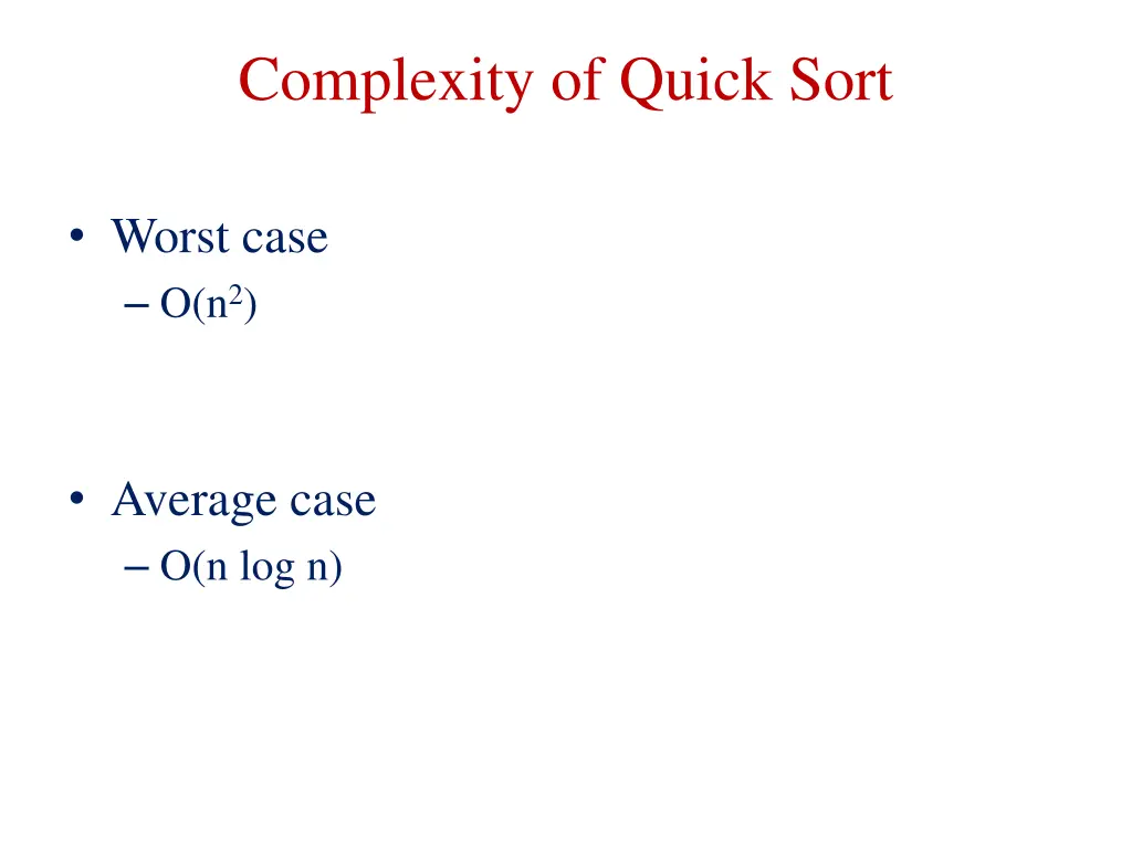 complexity of quick sort