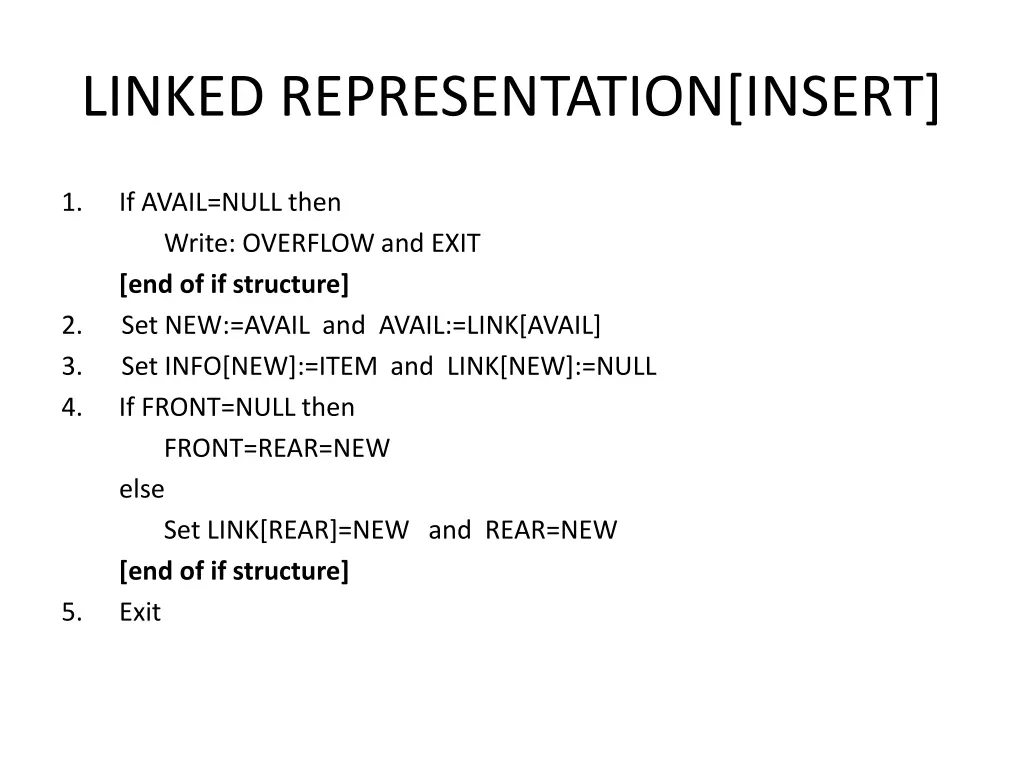 linked representation insert