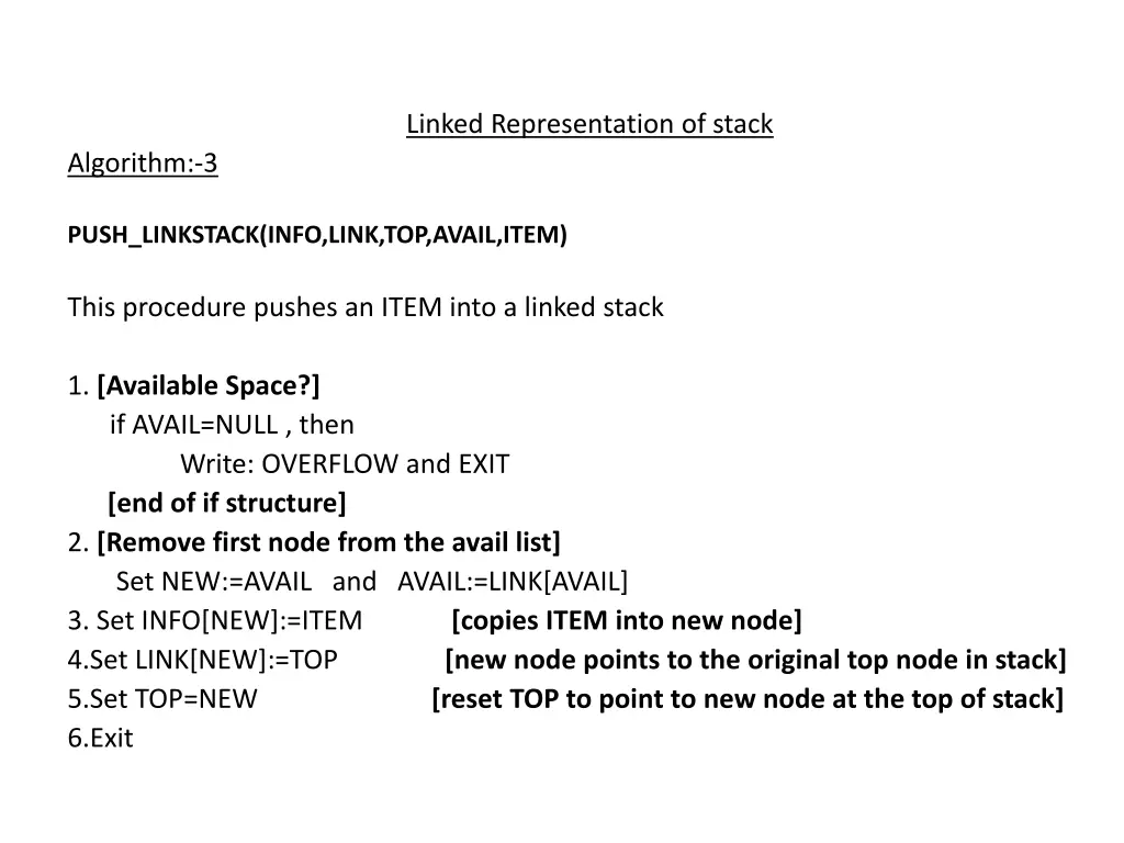 linked representation of stack