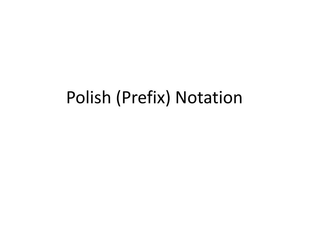 polish prefix notation