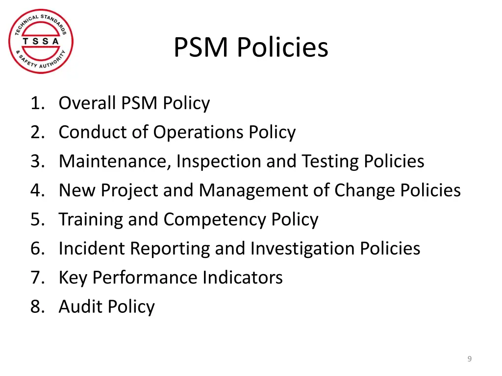 psm policies