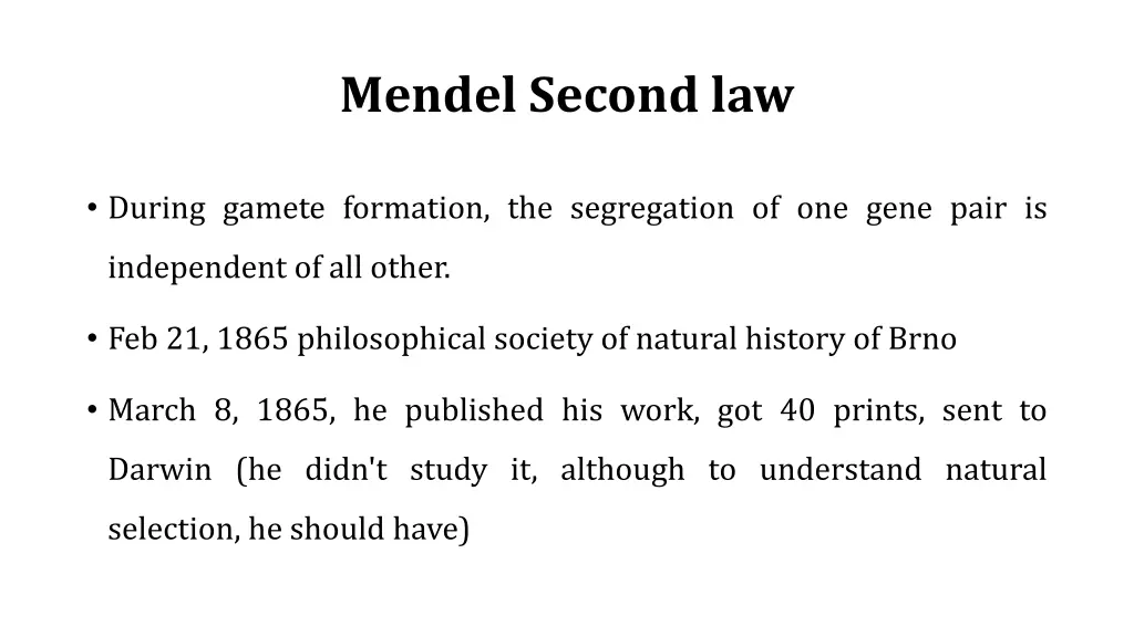 mendel second law