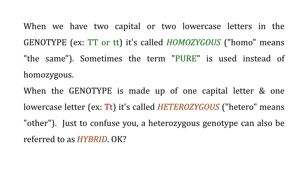 when we have two capital or two lowercase letters