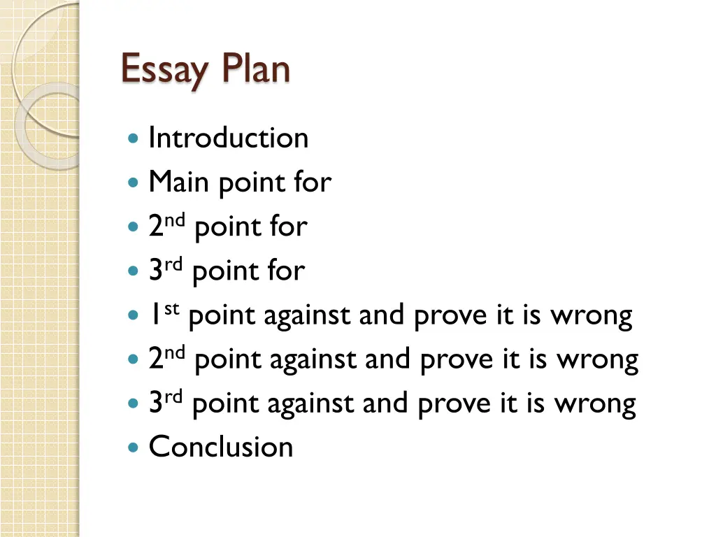 essay plan