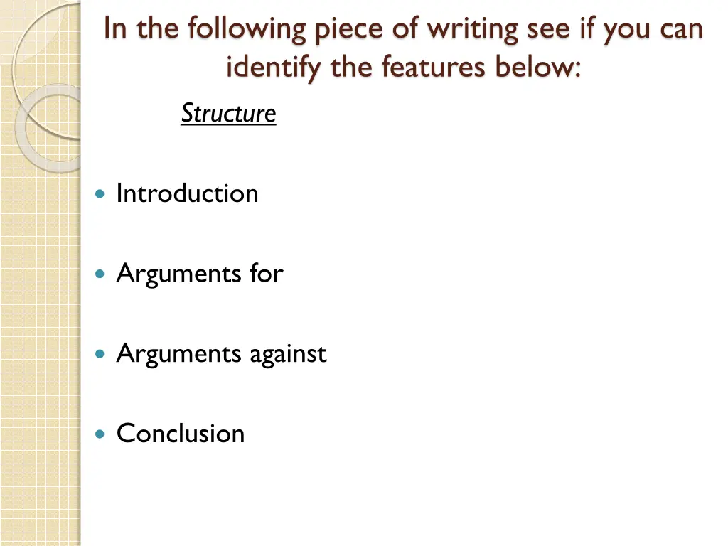 in the following piece of writing