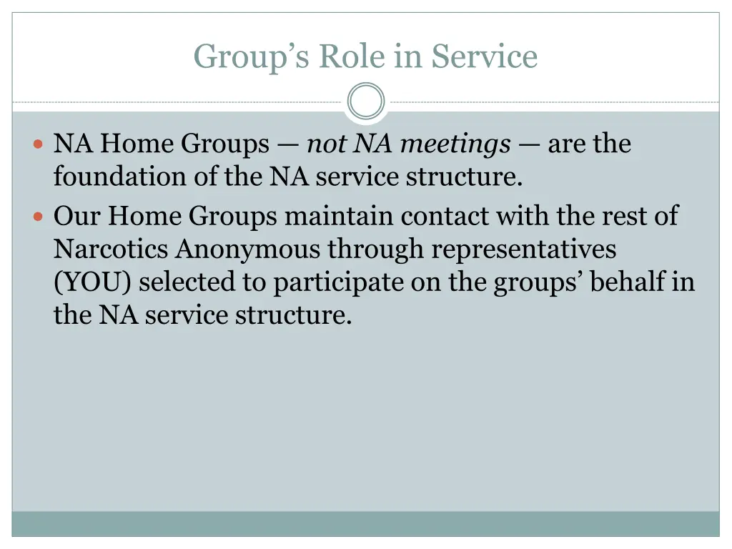 group s role in service