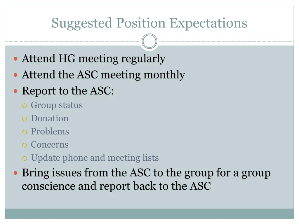 suggested position expectations