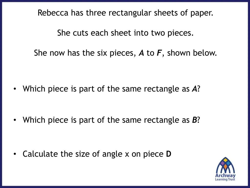 rebecca has three rectangular sheets of paper 1