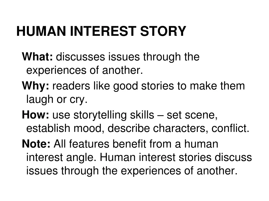 human interest story