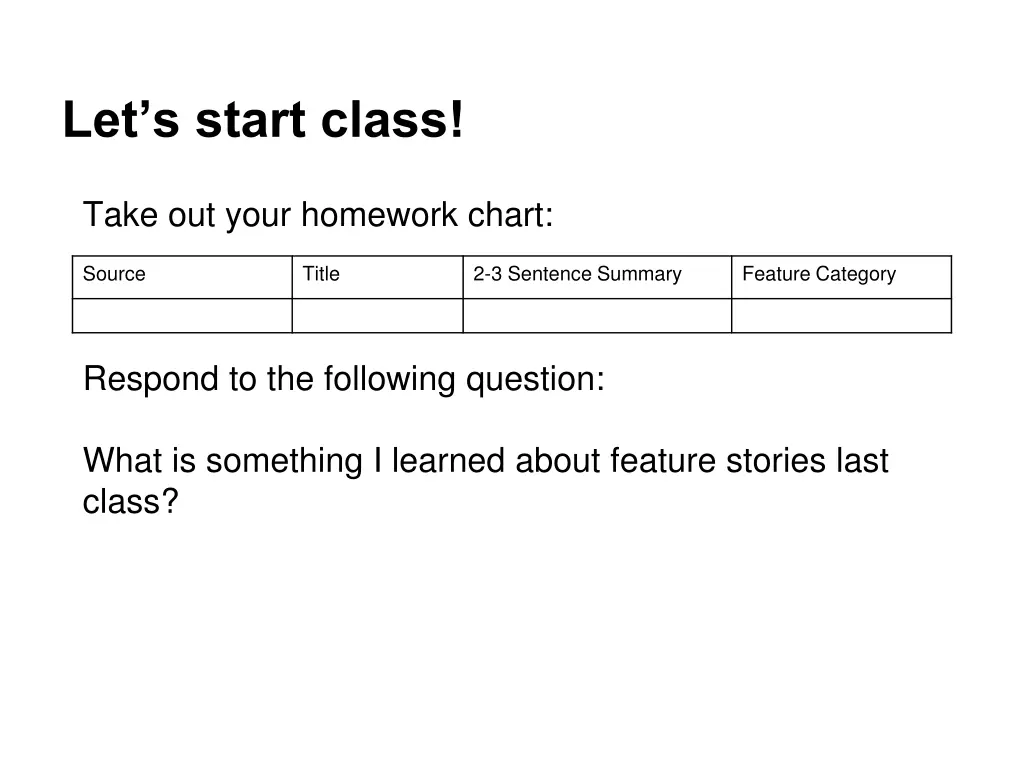 let s start class