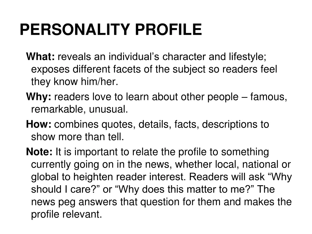 personality profile