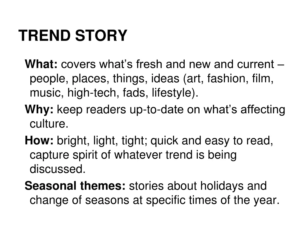 trend story
