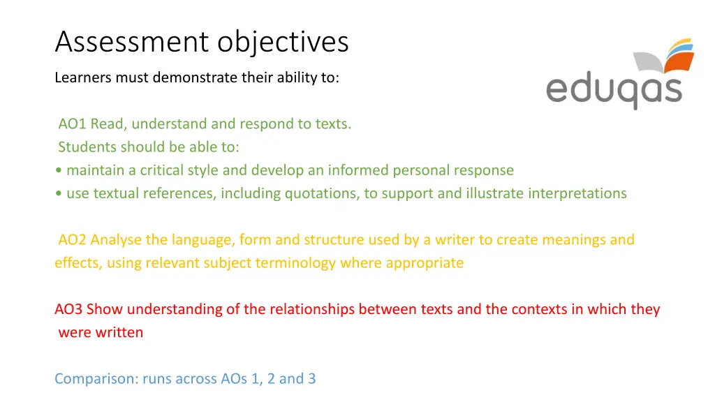 assessment objectives