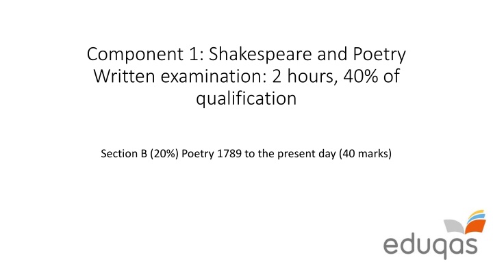 component 1 shakespeare and poetry written