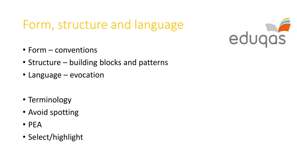 form structure and language
