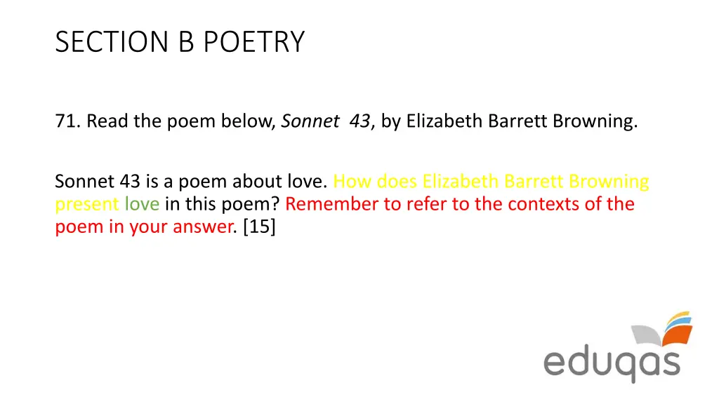 section b poetry