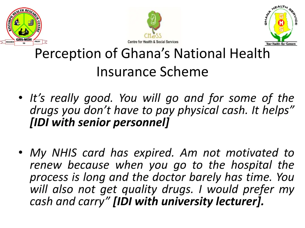 perception of ghana s national health insurance