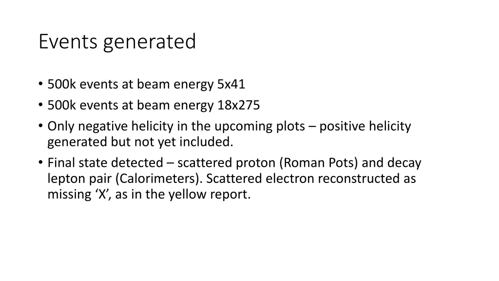events generated