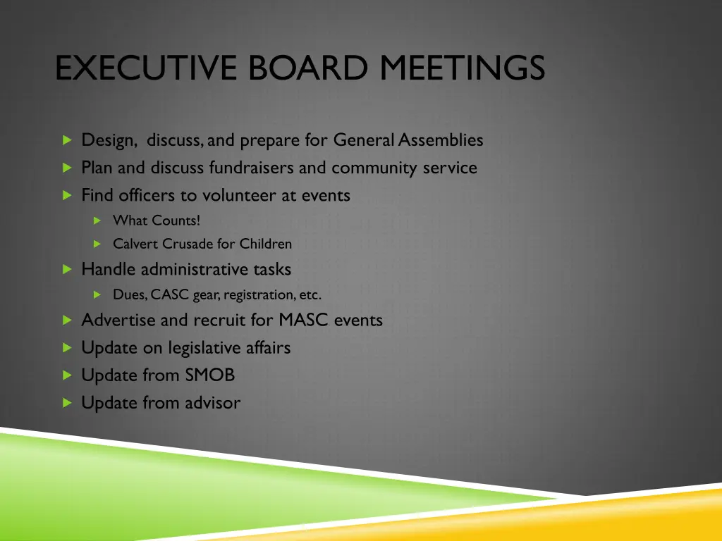 executive board meetings