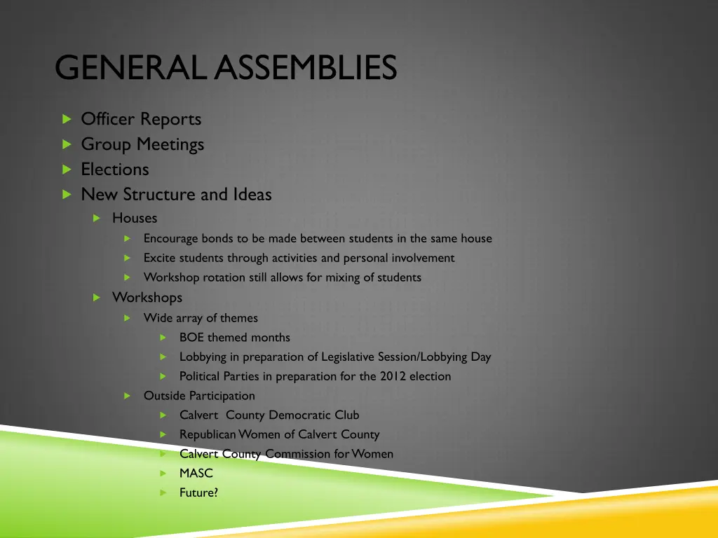 general assemblies