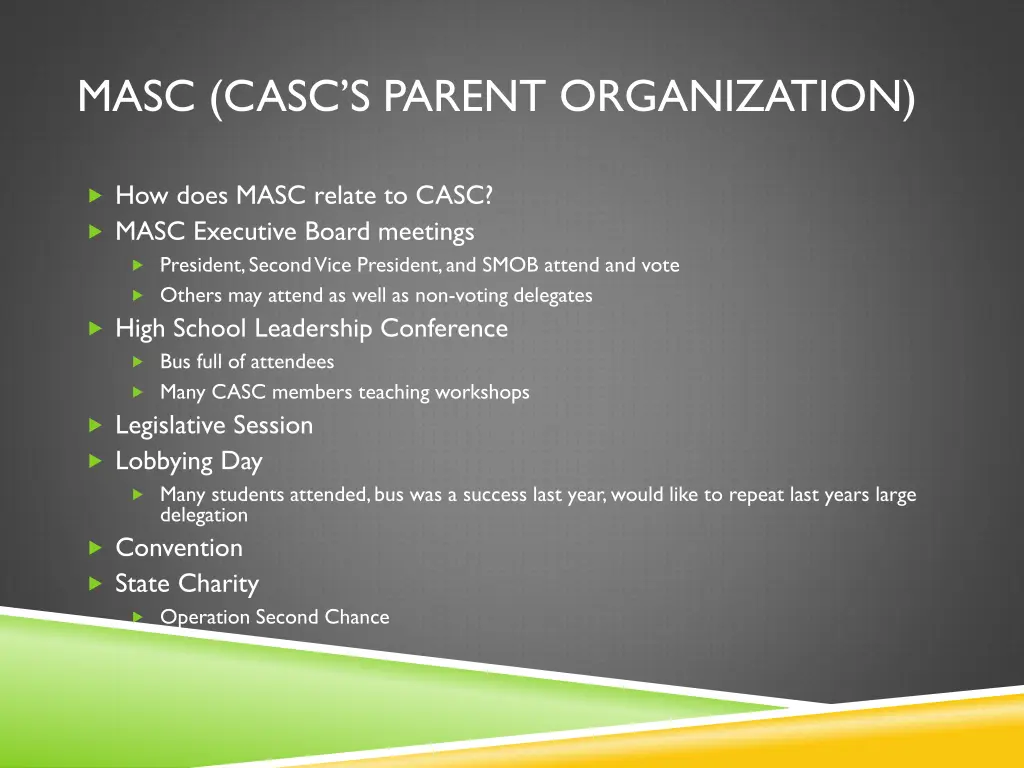 masc casc s parent organization
