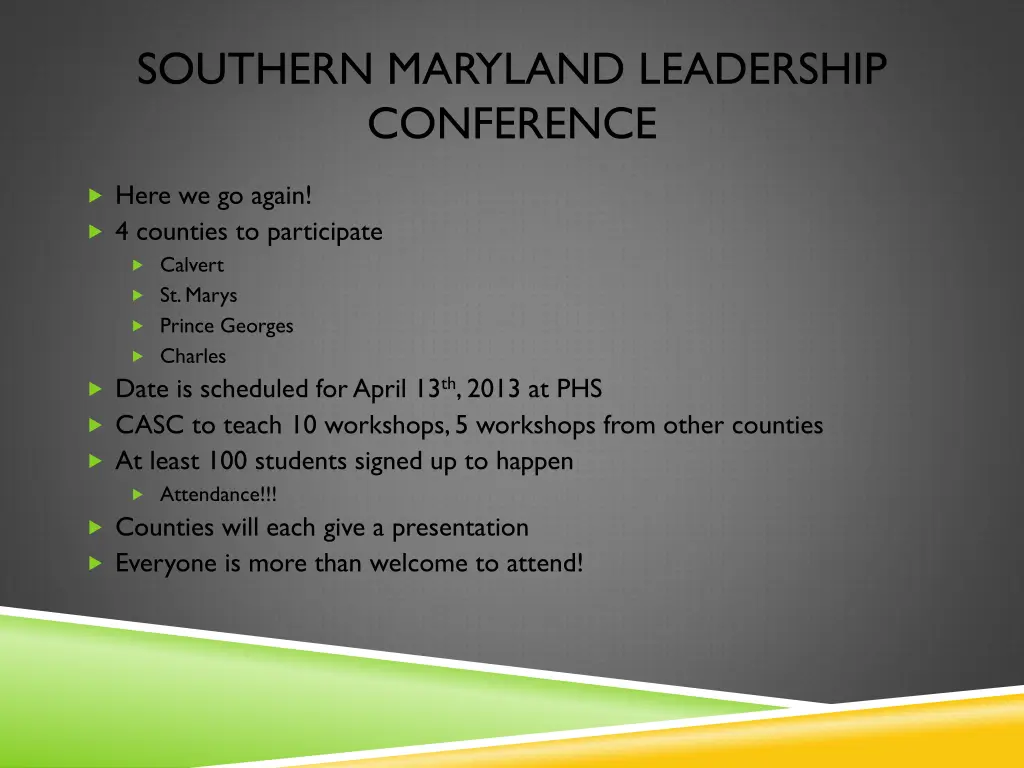 southern maryland leadership conference