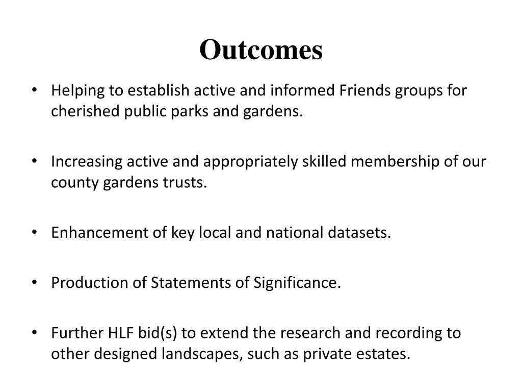outcomes