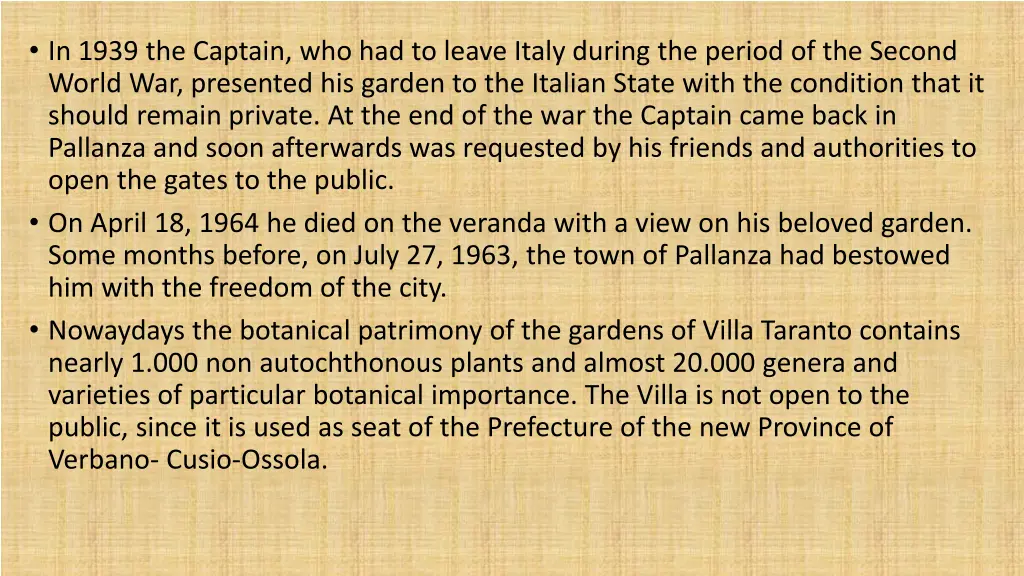 in 1939 the captain who had to leave italy during