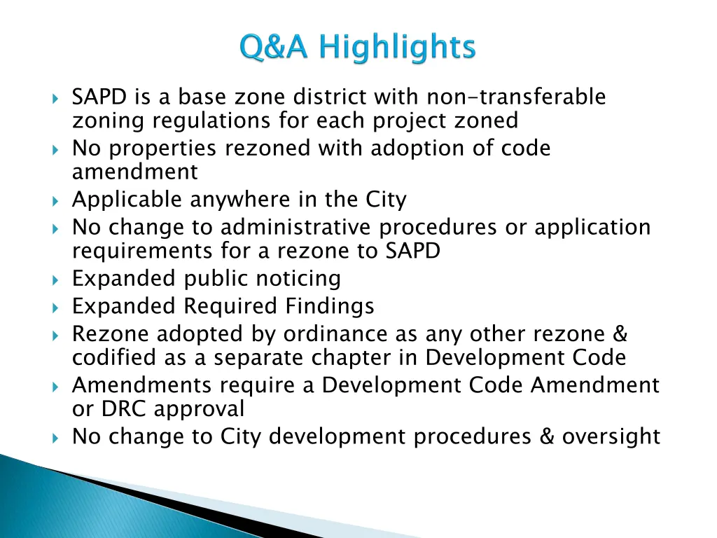 sapd is a base zone district with