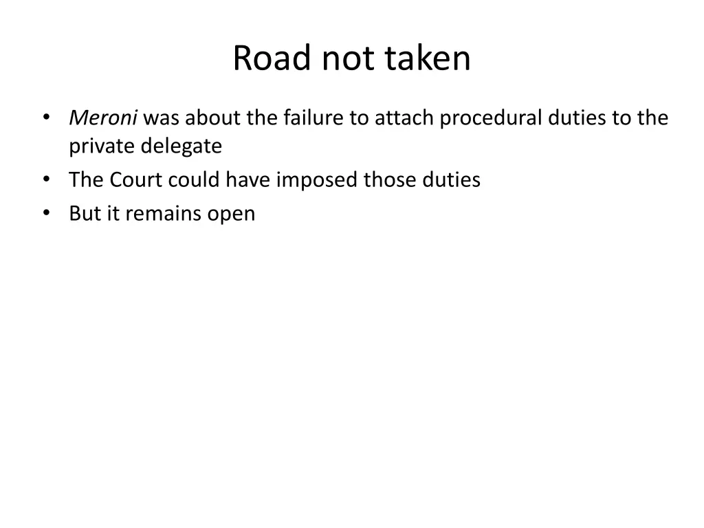 road not taken