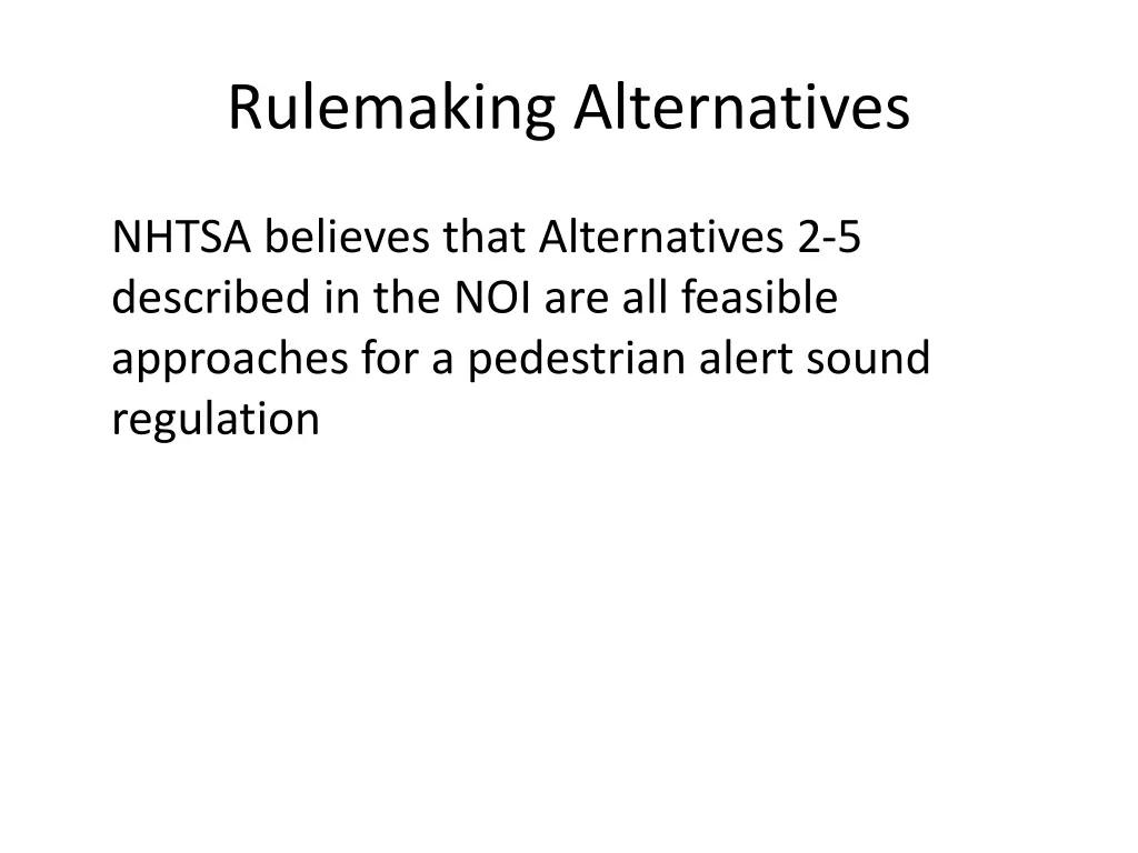 rulemaking alternatives