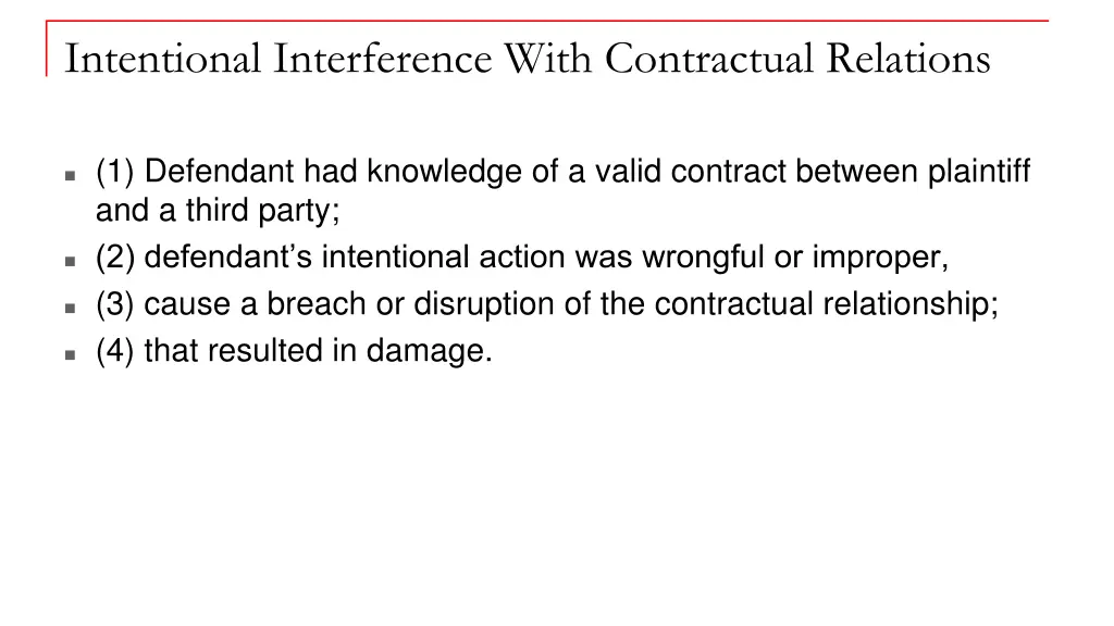 intentional interference with contractual