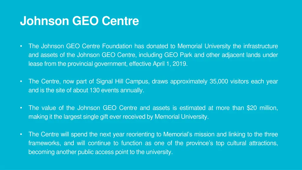 johnson geo centre